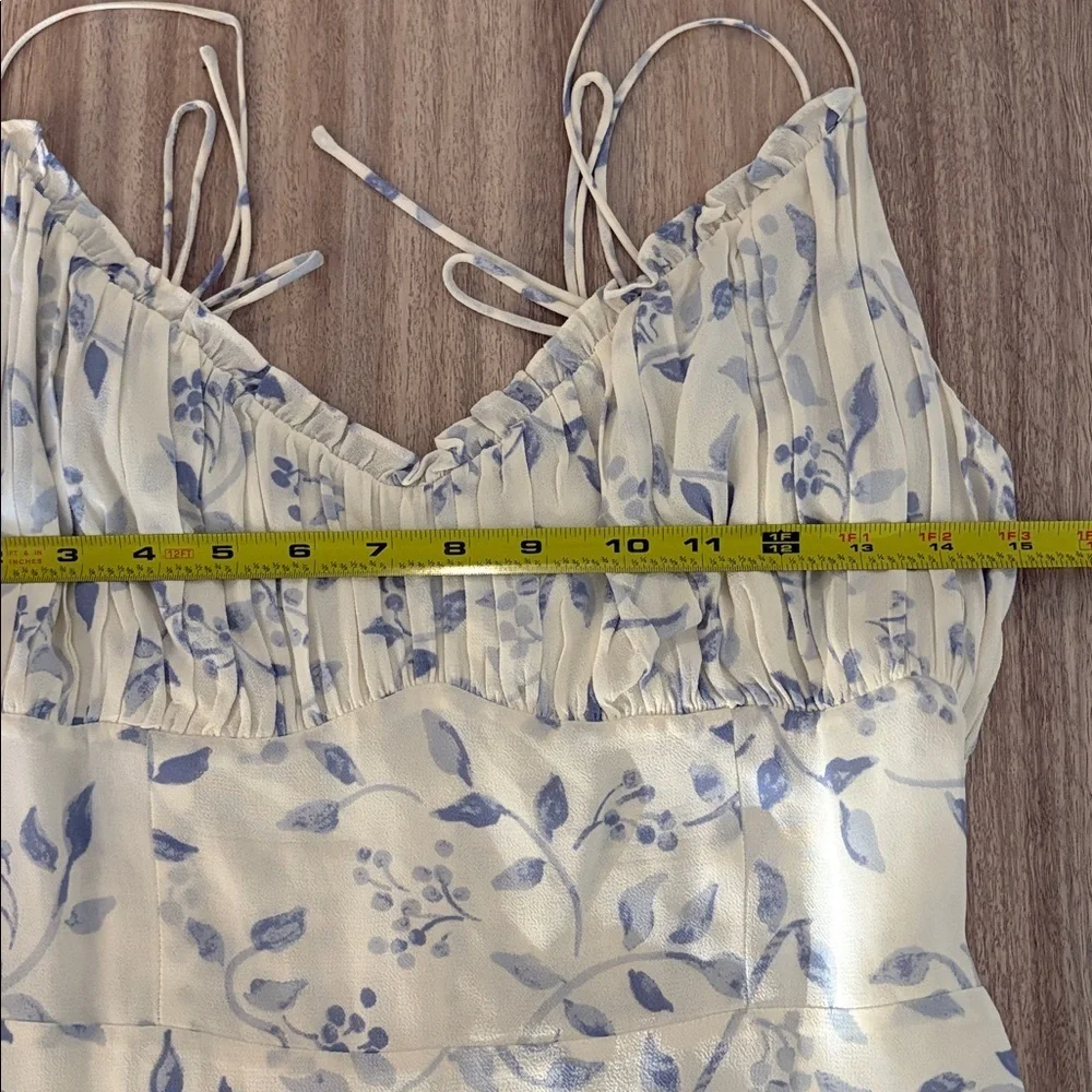 Reformation Embry Midi Dress in Laurel Blue and White Size 10 - Picture 11 of 12